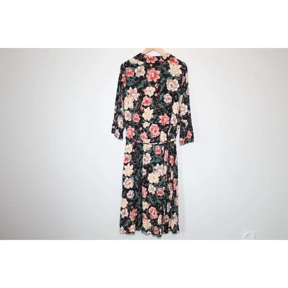 Torrid Floral Button Midi Challis Shirt Dress Black Plus Size 3 3X H14301 - Picture 10 of 16